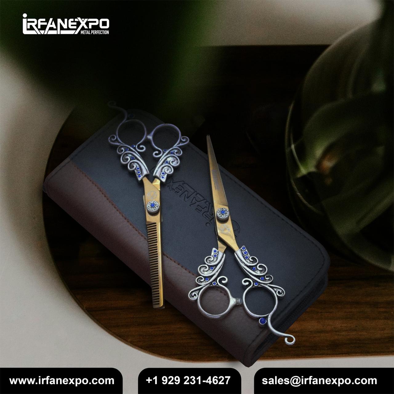 "Ornate Blue Accent Scissors"