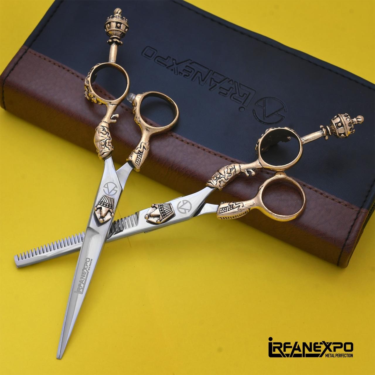 Crown Handle Barber Scissors Set
