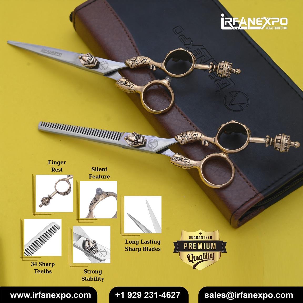 Crown Handle Barber Scissors Set